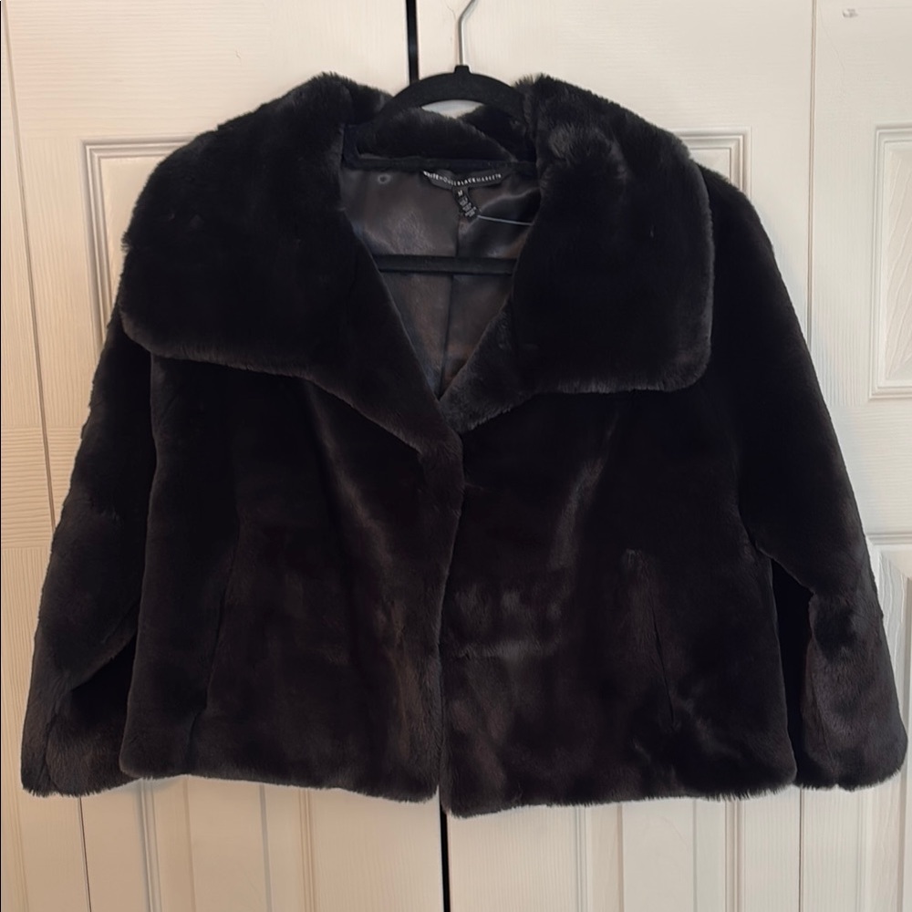 White House Black Market Dark Teddy Jacket